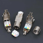 1Pc Zinc Alloy Shielded Ethernet Termination Plugs Cat7 Cat6A Cat8 RJ45 Connector Tool-Free