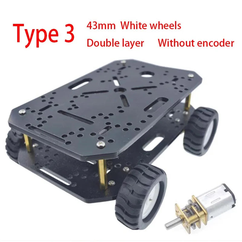 4WD Chassis Smart Robot Car 6V N20 DC Mini Micro Gear Motor Smart Car Kit 4WD Robot Chassis Kits With Encoder Mecanum Wheel Car
