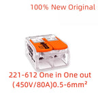 WAGO holes Lever wire connector 221-412 221-413 221-415 221-612 221-613 221-615 Quick Wiring terminal 0.14-4mm²/AWG24-12 2/3/5
