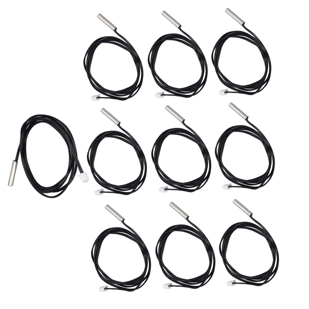 10Pcs Thermistor Sensor NTC Temp Temperature Probe 5x25mm Cylindrical Head for Measuring10K B3950