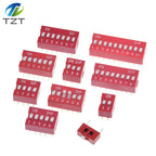 10pcs TZT Slide Type Switch 1 2 3 4 5 6 7 8 10PIN 2.54mm Position Way DIP Red Pitch Toggle Switch Red Snap Switch Dial Switch
