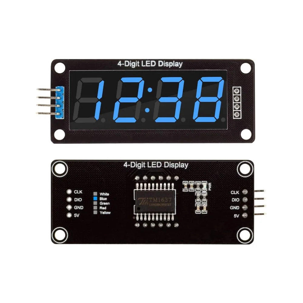 LED Display 0.56 inch 4-Digit 7 Segments Digital Tube Clock Module  TM1637 Double Dots LED Display Screen Board for Arduino