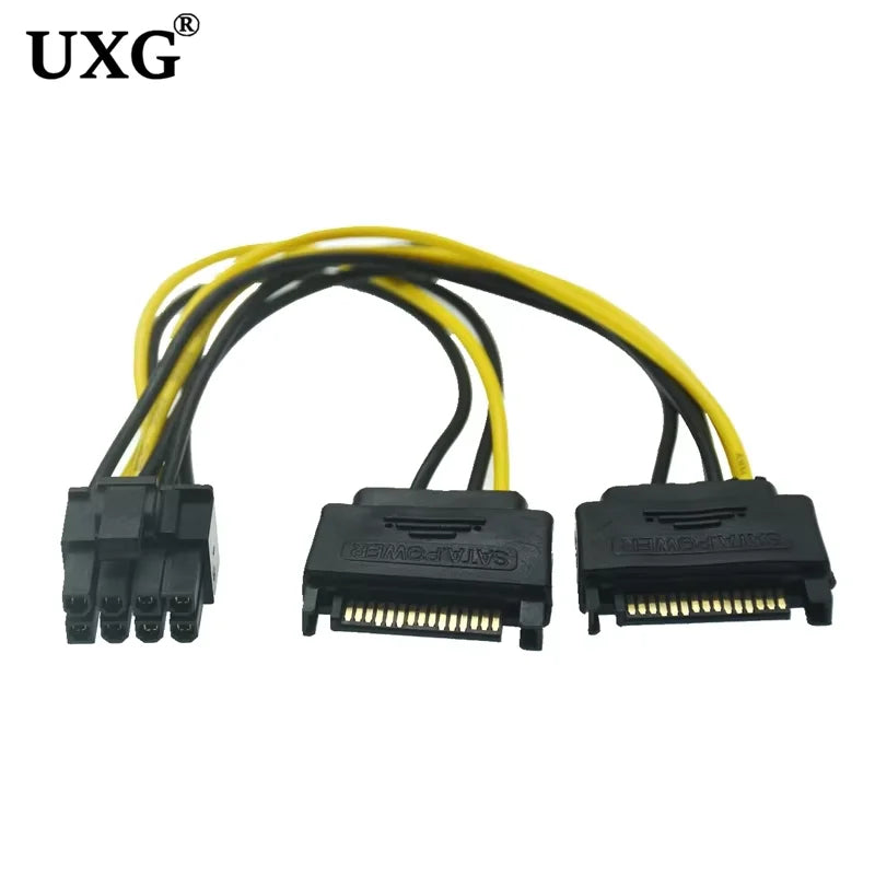 IDE Molex 4 Pin to SATA 2 Serial HDD Power Adapter Cable Hard Drive Connector Male to Female Molex SATA Extension Cord
