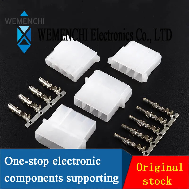 10 Set Molex 5.08mm Connector Large 4 Pin Computer ATX IDE Power Connector Plug Male Female Housing + Male Female Terminal