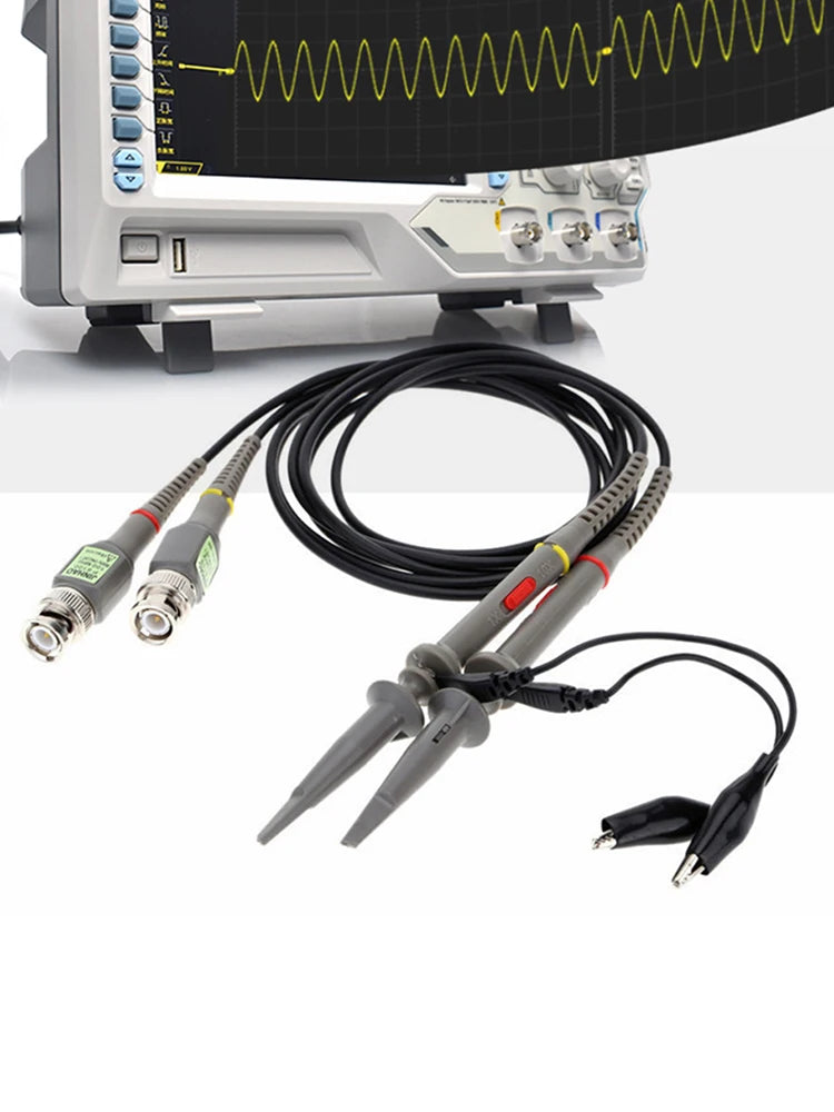 2pcs P6100 BNC Oscilloscope Probe Kit DC-6MHz DC-100MHz 1X 10X High Precision Scope Analyzer Clip Testing Probes