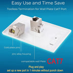 ZoeRax 1Pcs RJ45 Coupler Keystone Jack Cat7 Cat6a 10G Support, Female Keystone STP 10 Gbps for Wall Plate and Patch Panel