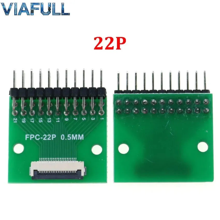 0.5mm FPC/FFC Breakout Board with Right Angle Male Pins, Pre-Soldered 2.54mm DIP Adapter for Flat Ribbon Cable, 4-80P