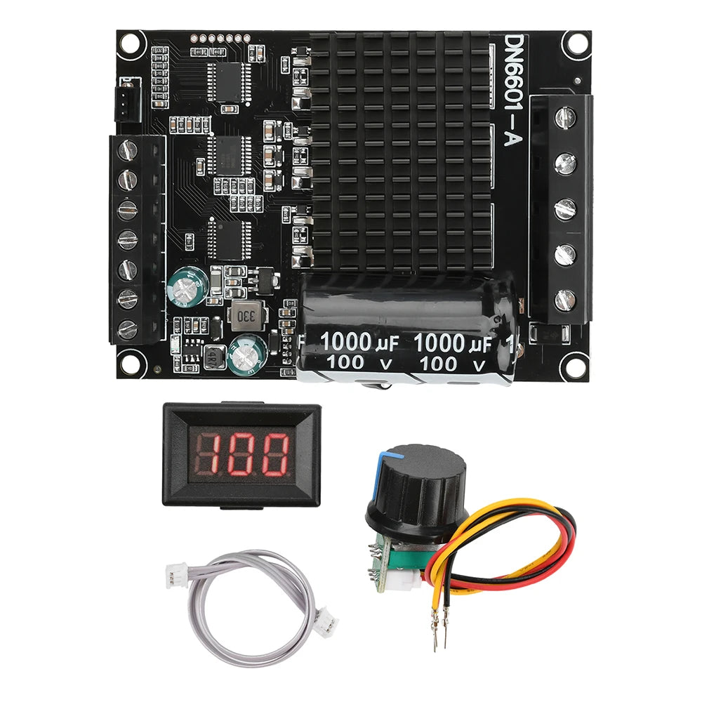 DC 6-80V BLDC Three Phase DC Brushless Motor Controller PWM High Power 1600W 20A Hall Motor Control Driver Board Motor Regulator