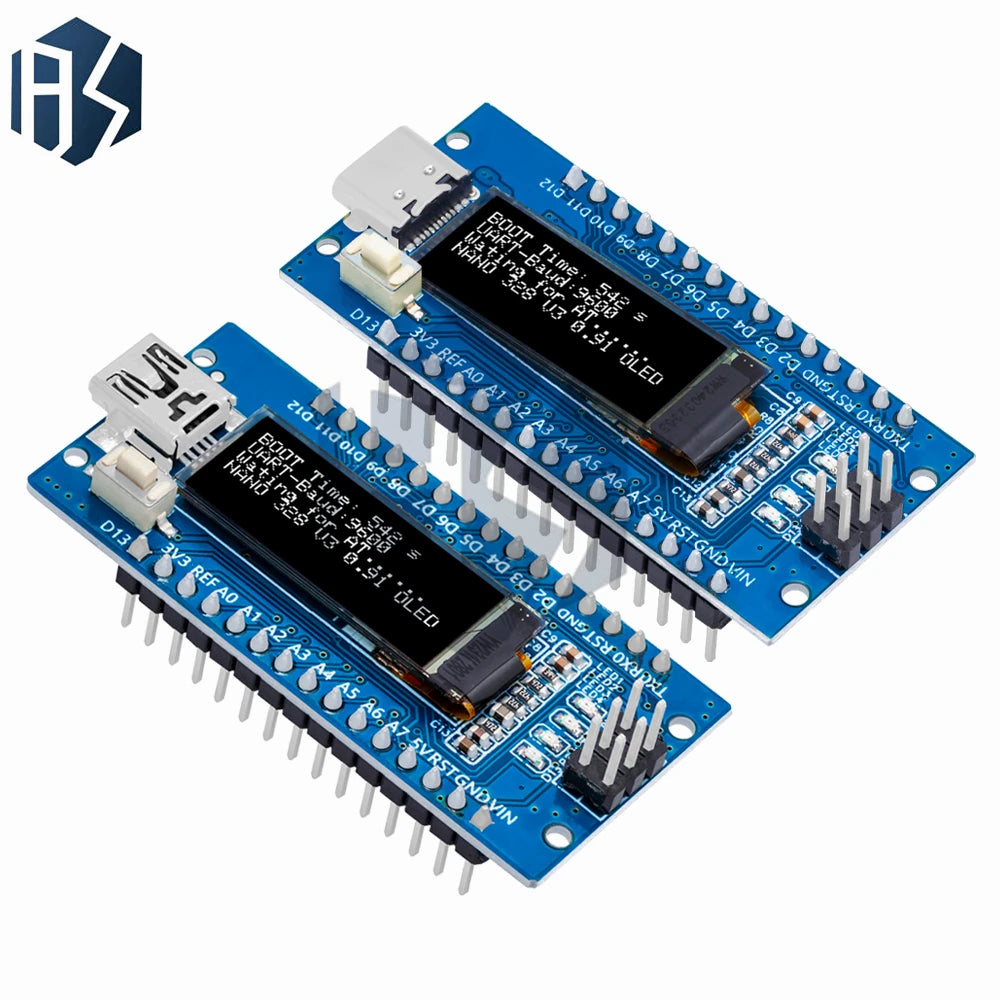Nano V3.0 Development Board ATmega328P CH340C 0.91''white  OLED Display 128*32 For Arduino Nano V3.0 MINI USB