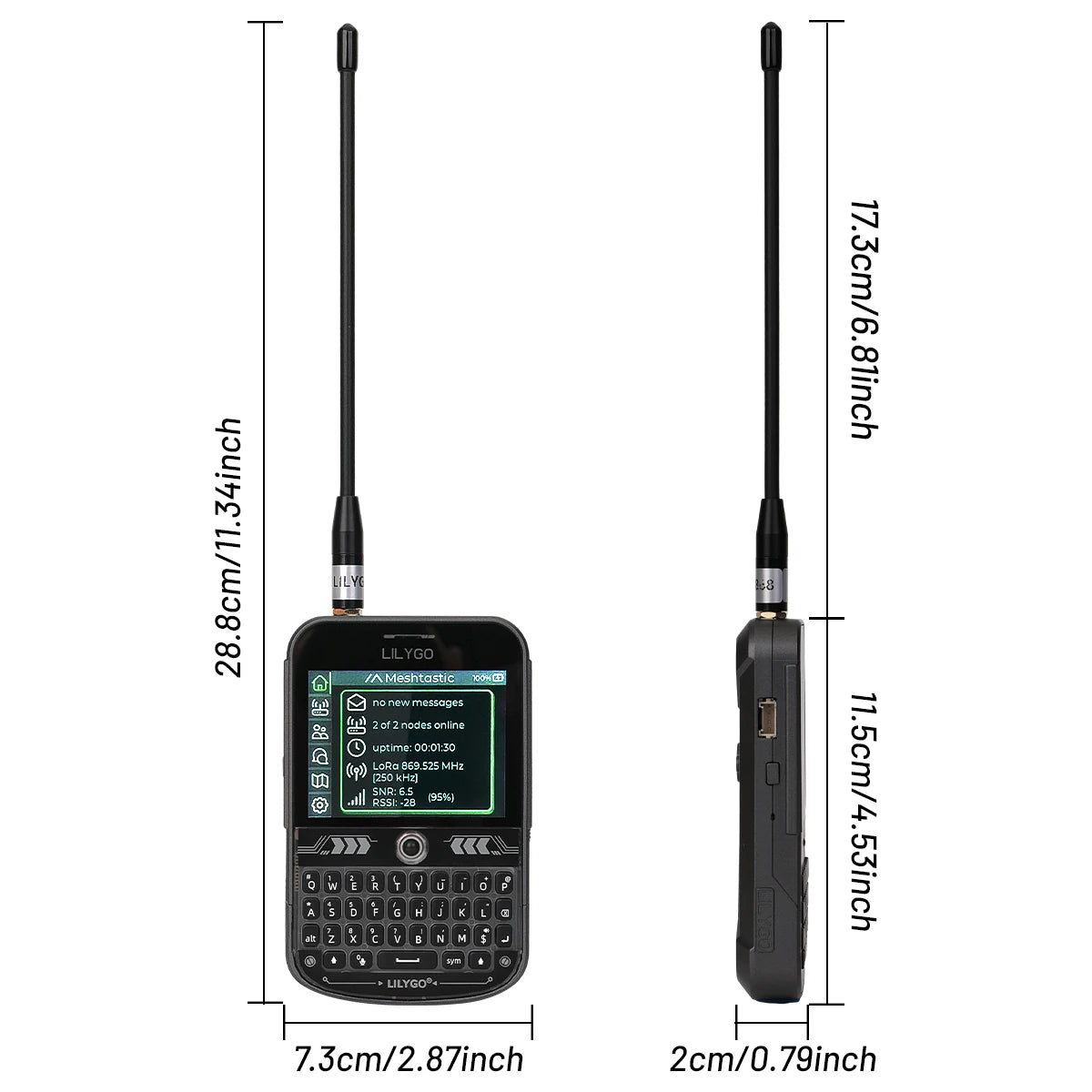 LILYGO T-Deck Plus Lora Mesh Radio with ESP32-S3 GPS LoRaWAN for Meshtastic Pocket Tracker Node with External Antenna