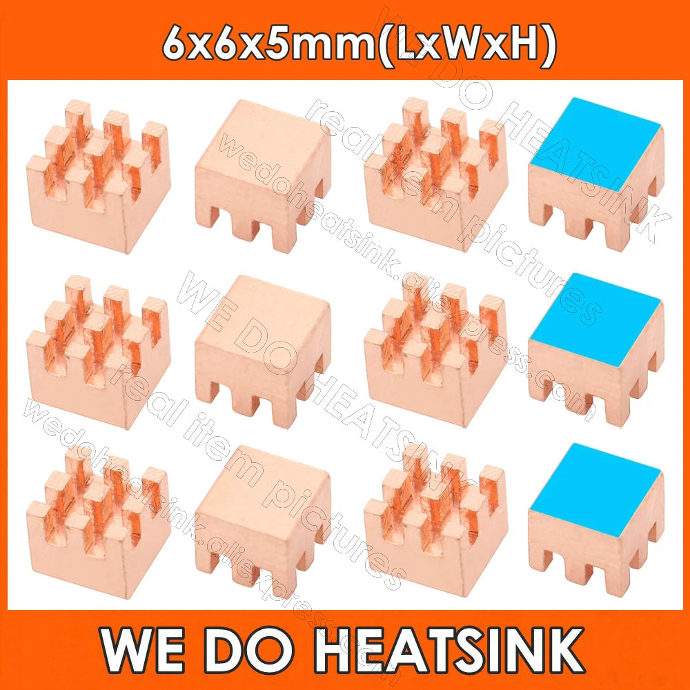 WE DO HEATSINK Small Tiny Useful Pure Copper Heat Sink Without or With Thermal Pad For Raspberry Pi Banana Pi IC Chipset Package