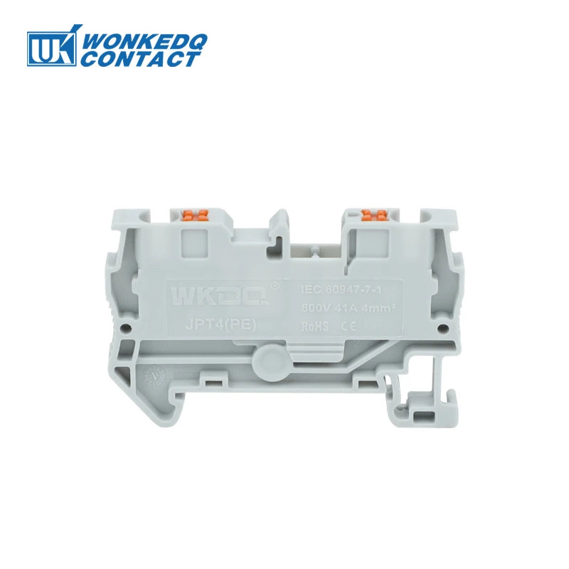 10Pcs PT4 Push-in Terminal Strip Plug PT-4 4mm² Cable Connector Electrical Connect Din Rail Screwless Terminal Block PT 4