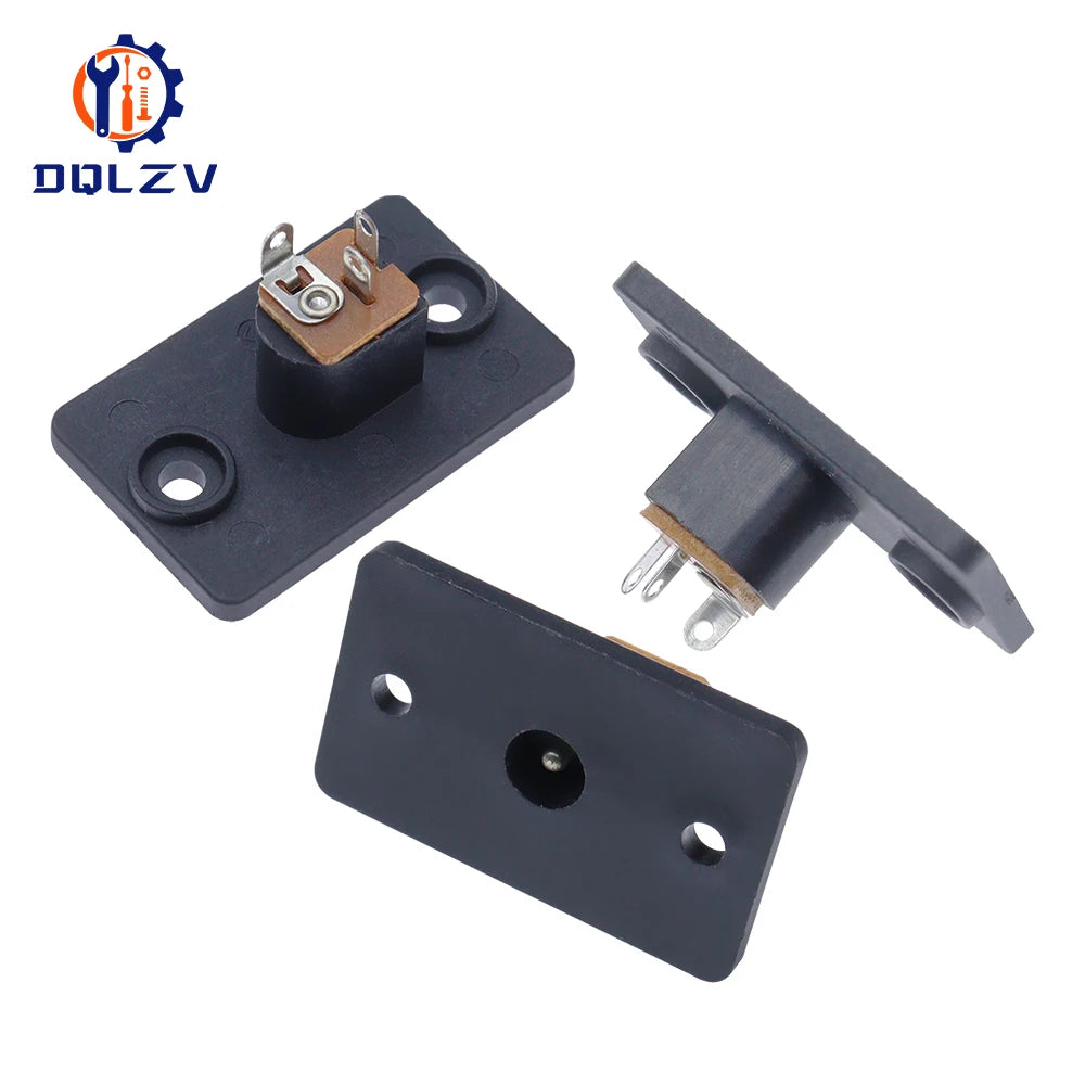 DC-019A DC Power Socket Interface With Screw Holes Black Connector 5.5X2.1mm Female Adapter Equipment Product Charging Port