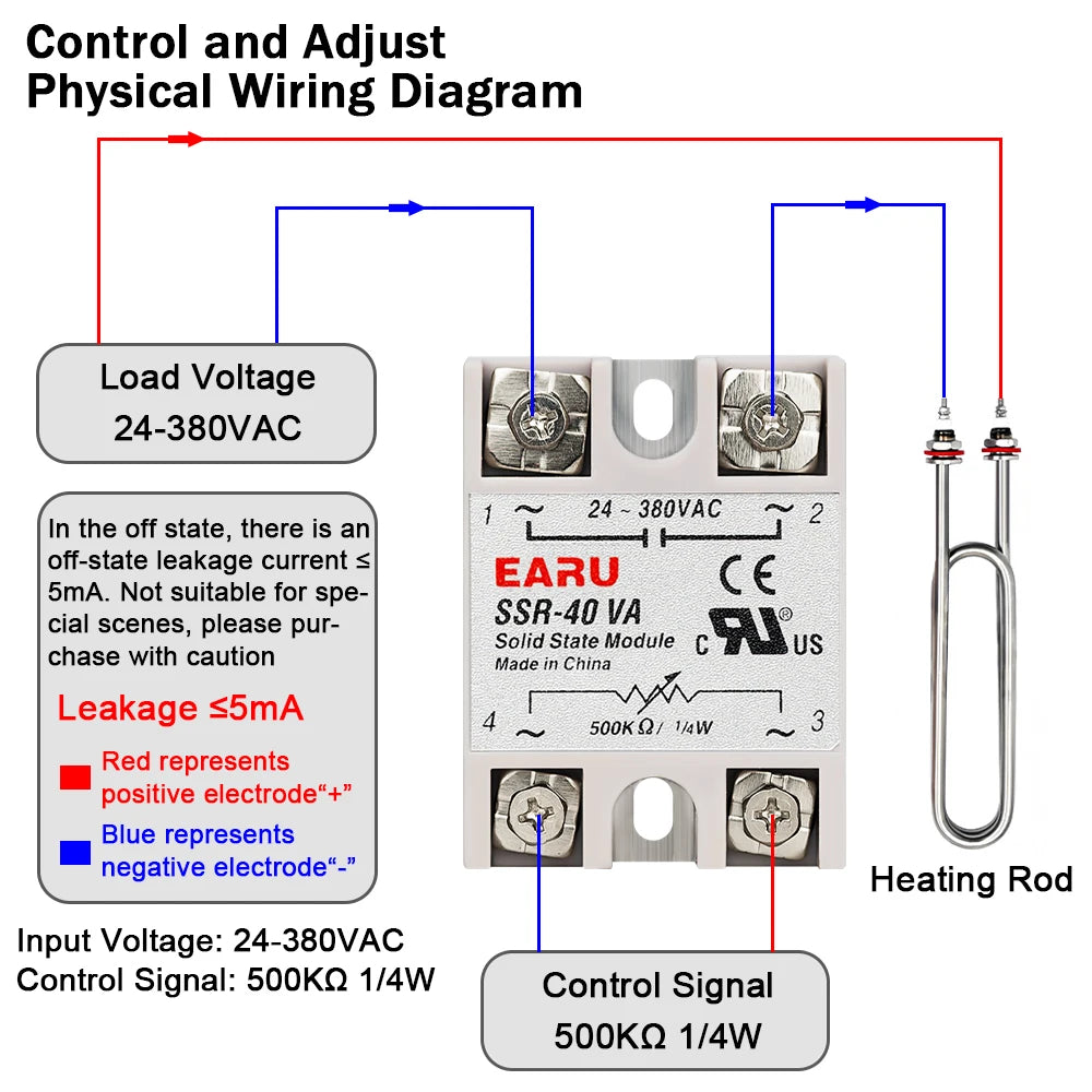 SSR-10VA SSR-25VA SSR-40VA SSR Solid State Relay Voltage Regulator AC24-380V Output Potentiometer for PID Temperature Controller