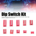 45Pcs Dip Switch Assorted Kit On Off Toggle 2.54mm Range 1 2 3 4 5 6 7 8 9P for Circuit Breadboards Toggle Switch