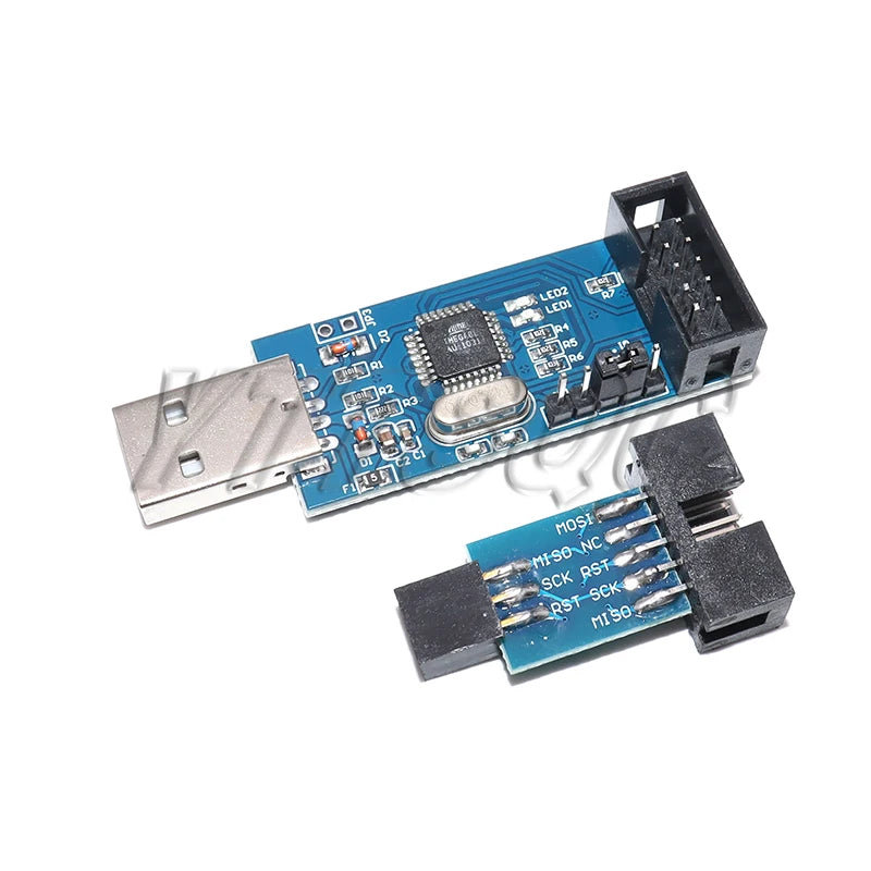 USBASP USBISP AVR Programmer USB ISP USB ASP ATMEGA8 ATMEGA128 Support Win7 64K 10Pin To 6 Pin Adapter Board USBISP