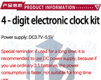 ‌AT89C2051-24PU 8051 Microcontroller LED Clock Kit – 4-Digit 7-Segment DIY Soldering Project with DS1307 RTC (I²C) | Alarm/Timer