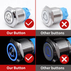 16/19/22mm Custom Metal Push Button Switch with Wire Laser Luminous Waterproof Latching Momentary 12V 220V 5V Motorcycle Switch