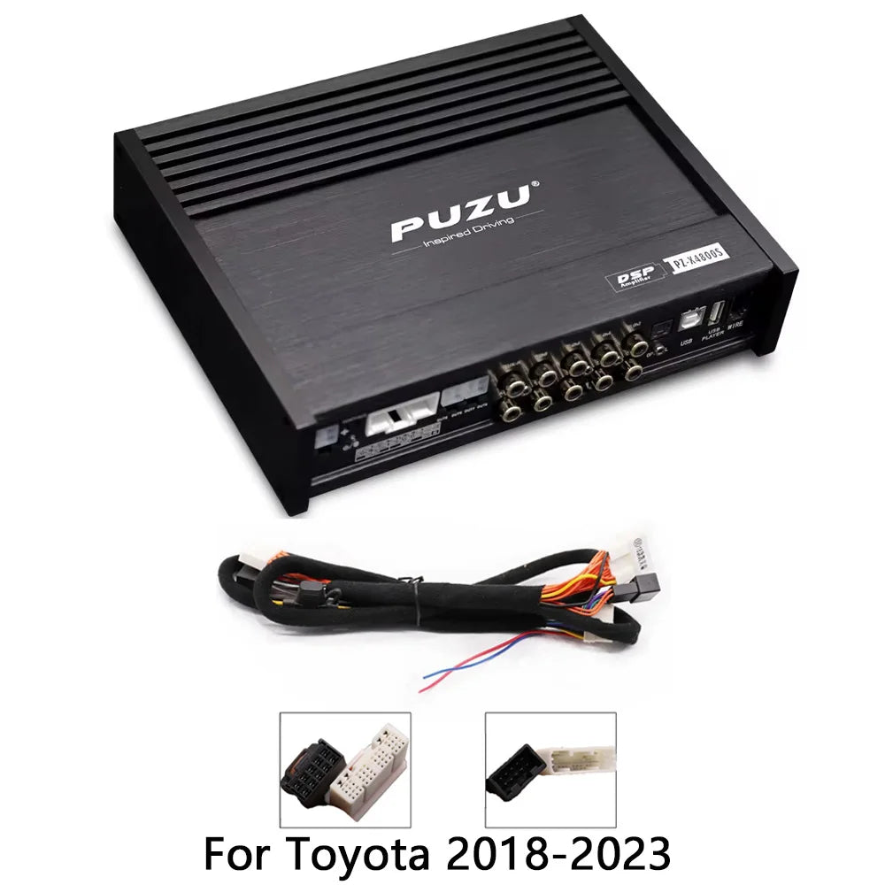 PUZU PZ-X4800S 6core 32bit 8CH With Power Car Audio DSP Digital Signal Processor Built In Amplifier 8X150W Support BT5.0 OPT