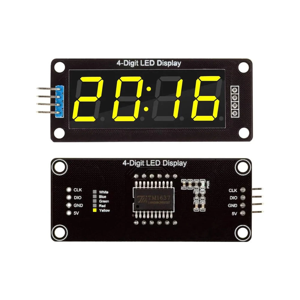 LED Display 0.56 inch 4-Digit 7 Segments Digital Tube Clock Module  TM1637 Double Dots LED Display Screen Board for Arduino