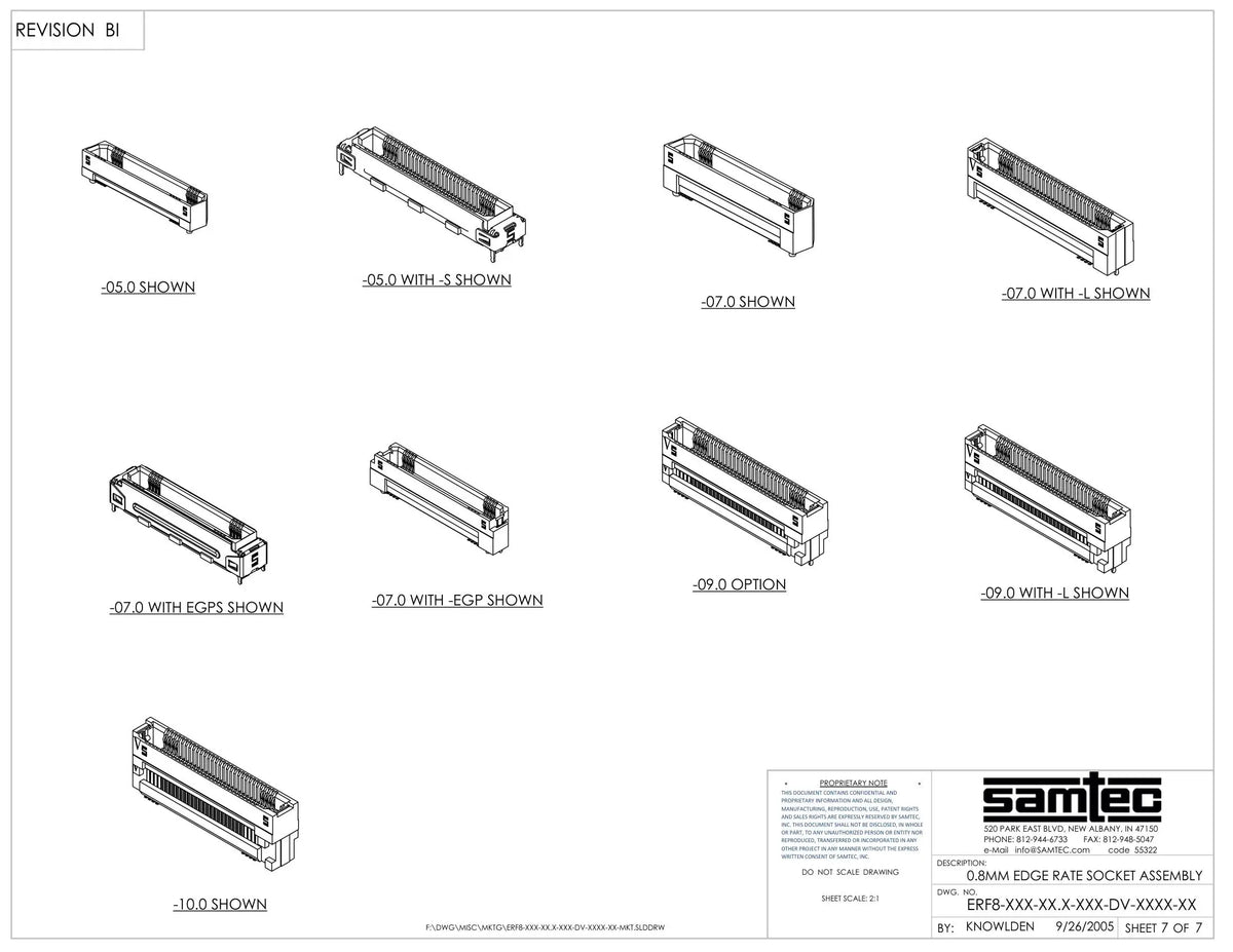 Samtec ERM8-030-05.0-S-DV-L-TR High Speed Board to Board Connector 0.80mm Pitch 30 Position 2 Row SMT Tape Reel