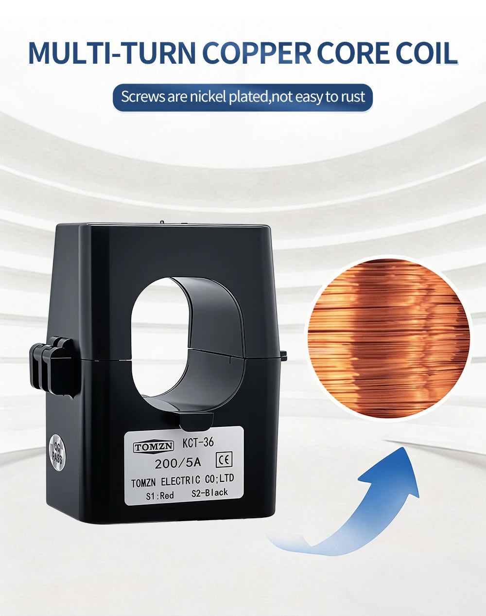 TOMZN Split Core Current Transformer 200A 300A 400A 600A to 5A Secondary AC High-Current CT for kWh Meter Energy Monitoring