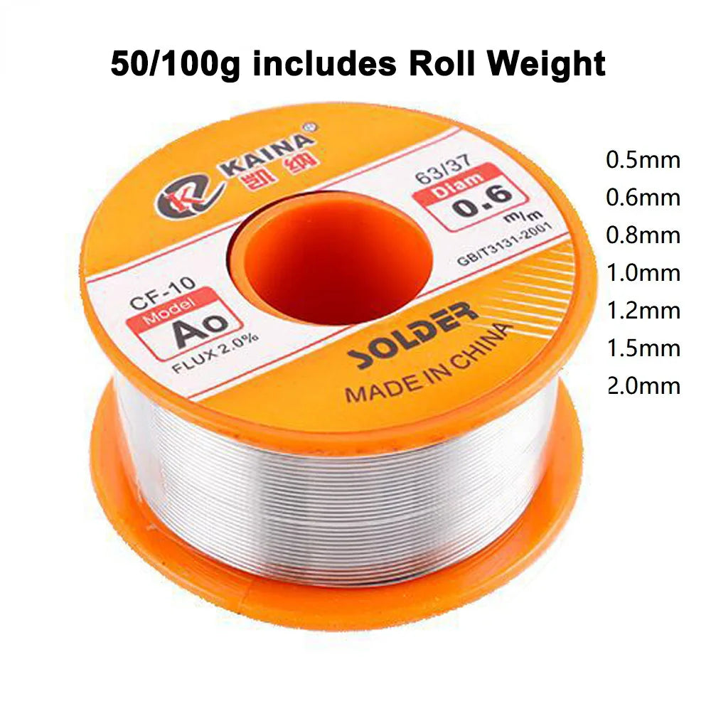 Rosin Solder Wire Tin B-1 63/37 Flux 2.0% 0.5/0.6/0.8/1.0/1.2/1.5/2.0mm Welding Soldering Iron Cord Reel ﻿