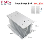 SSR-10DA SSR-40DA SSR 25A 60A 80A 100A 120A Three Phase SSR Solid State Relay DC Control AC 480V 5-32V Input Aluminum Heatsink