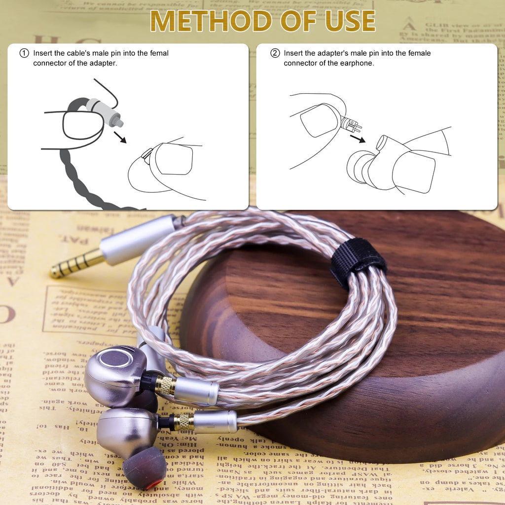OKCSC Earphone Connecter 0.78MM 2 PIN Male to MMCX Female Adapter for TFZ UE18 JH13/16 W4R UM3X 1964 Earphones Earsets