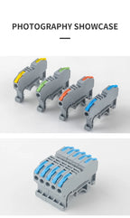 6MM DIN Rail Terminal Blocks Free Splicing Compact Quick Lever Wiring Connector Spring Cable Connection Terminal Press 32A 450V