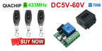 433.92Mhz DC 6V 12V 24V 48V 60V Universal Wireless Remote Control Switch 2 CH RF Relay Receiver Module DC5-30V For Smart Home