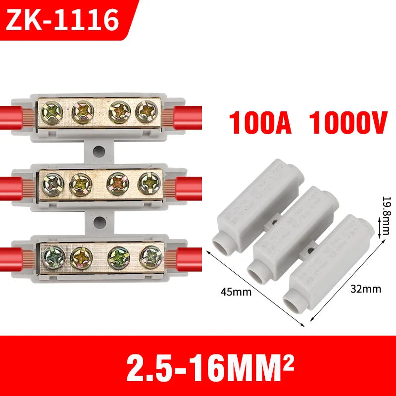 High Power Branch Terminal Quick Wire Connector Terminal Block 400V Electrical Cable Junction Box ZK-306 T-Type Wiring Terminal