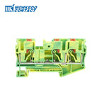 PT6-TW-PE Push-in Ground Terminals 6mm 1-in 2-out Din Rail Terminal Block Earthing Cable Connector Electrical PT 6-TWIN-PE