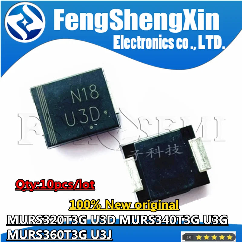 10pcs MURS320T3G U3D MURS340T3G U3G MURS360T3G U3J SMC DO-214AB fast recovery diode