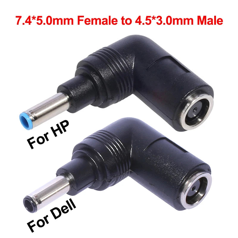 DC Power Adapter Plug for HP Dell DC Jack 7.4*5.0mm Female to 4.5*3.0mm Male with Pin Converter for Laptop Notebook