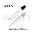 10pairs 3mm 5mm 940nm LEDs Infrared Emitter and IR Receiver Diode F3 F5 Diodes for Arduino DIY