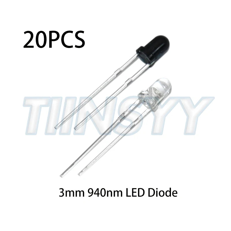 10pairs 3mm 5mm 940nm LEDs Infrared Emitter and IR Receiver Diode F3 F5 Diodes for Arduino DIY