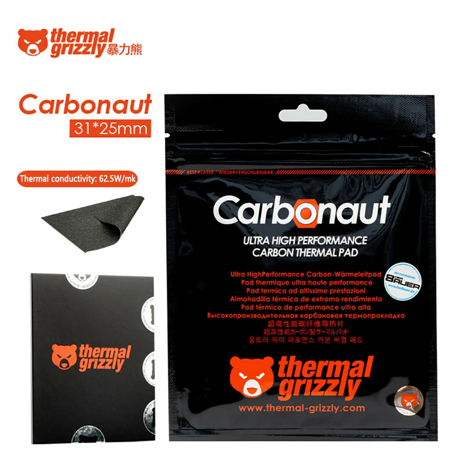Thermal Grizzly Carbonaut Thermal Pad 62.5W/mk Reusable High Thermal Conductivity CPU/GPU Motherboard Heat Silicone Pad