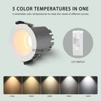 Recessed Zigbee DALI 5 CCT Switchable Matter Tuya BLE Smart LED Spotlight Dimmable Black White Aluminum Ceiling Lamp