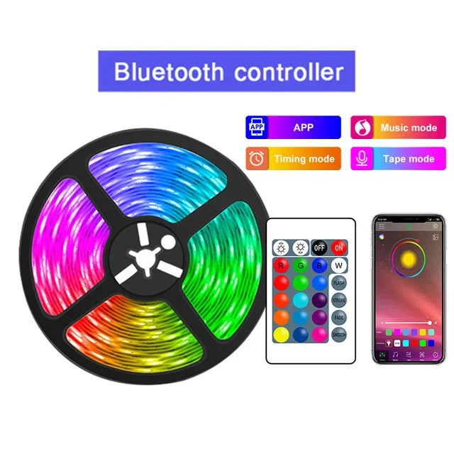 1-30M USB LED Strip Lights App Control Color Changing 5050 RGB Led Light TV Backlight Luces Led Flexible Lamp Tape for Room Deco
