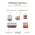 10/50/100PCS Push-in Electrical Wire Terminal Block Connector Fast Universal Lever Wire C Docking Electrical Connection 32A 250V