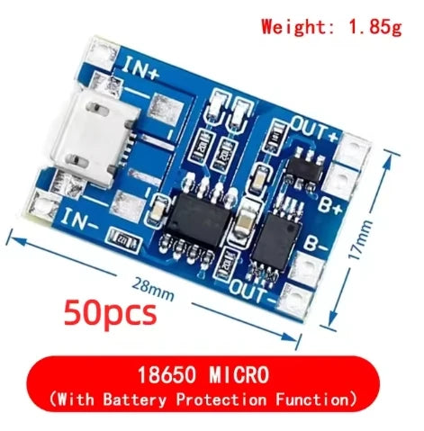 10pcs 5V 1A 18650 Lithium Battery Charging Board PLR TP4056 Lithium Charging Mini/Micro USB Type C Charge Module With Protect