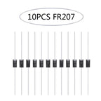 4 Value Fast Recovery Rectifier Diode UF4007 FR207 FR107 RL207 Axial Doorbell Schottky Diode Switching Dioden Each Modle 10PCS