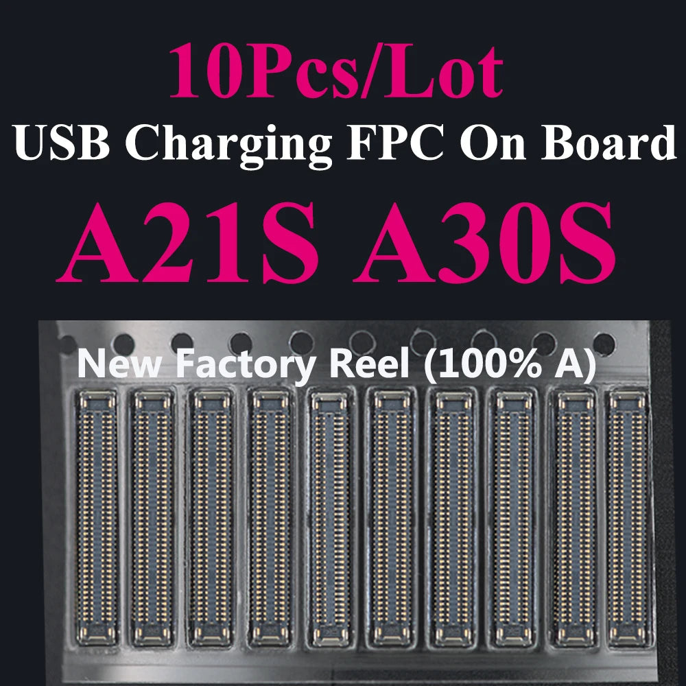 10pcs Charging FPC on MainBoard for Samsung A12 A22 A52 A55 A56 A13 A33 A34 A51 A71 A40 A80 A21S A05 A06 A07 FPC Connector Port