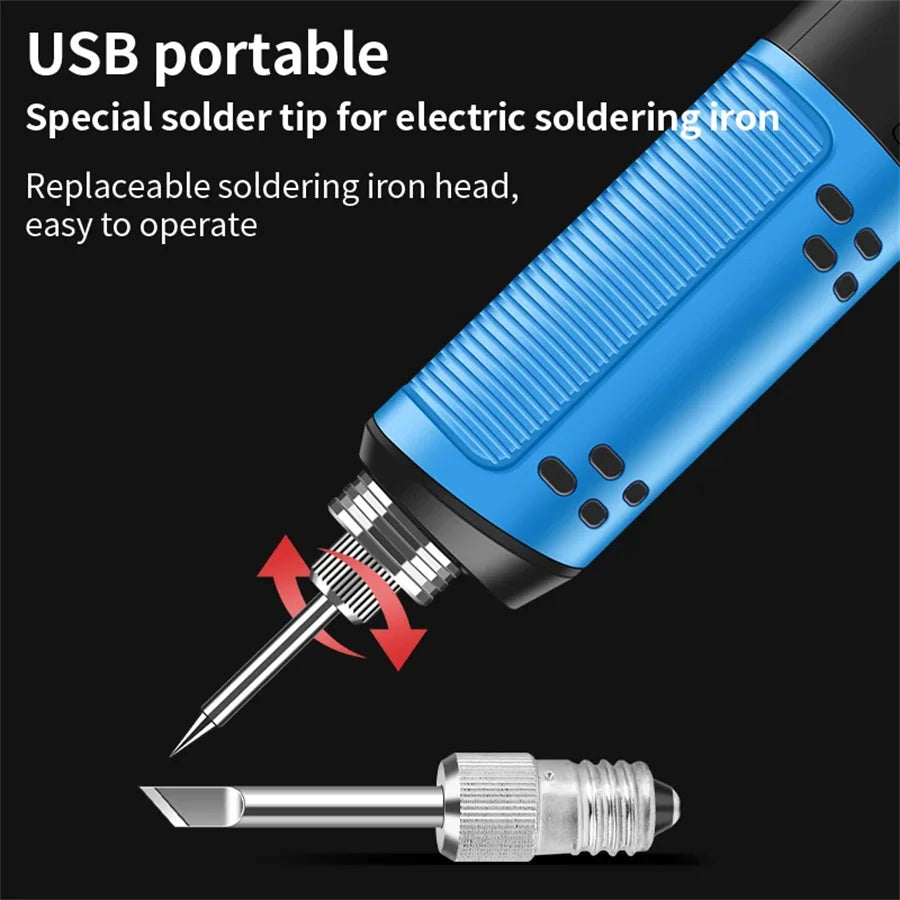 1/3PCS Welding Soldering Tips USB Soldering Iron Head Replacements Threaded Soldering Tip Fits for E10 Interface Soldering Iron