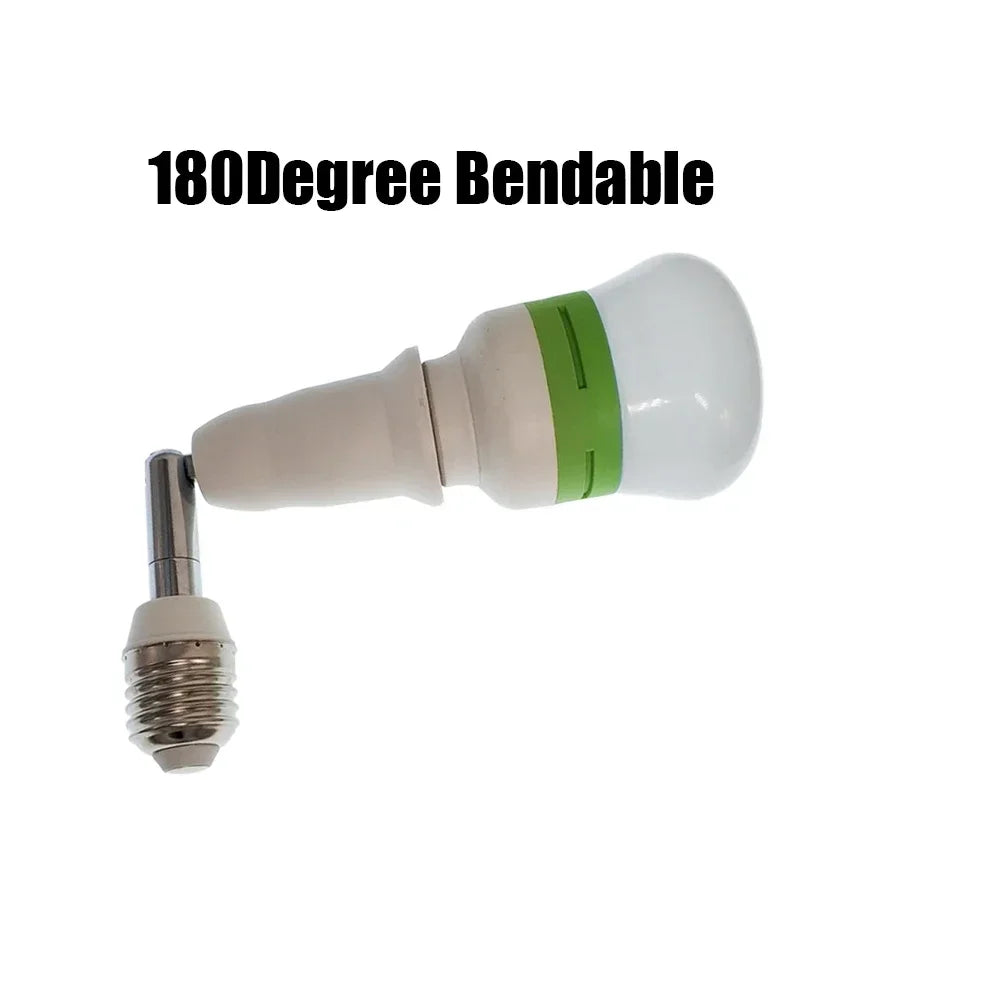1pc E27 to E27, B22 to E27 Extender Screw E26 Bulb Holder Adapter Rotatable Bendable CFL LED Light Socket Converter