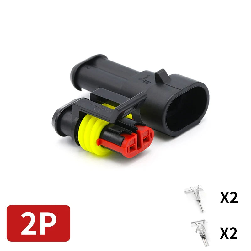 20/50/100Sets 1.5 Series AMP Automobile Connectors 1/2/3/4/5/6 Pin Super Seal Waterproof  Electrical Wire Connector PA66 Nylon