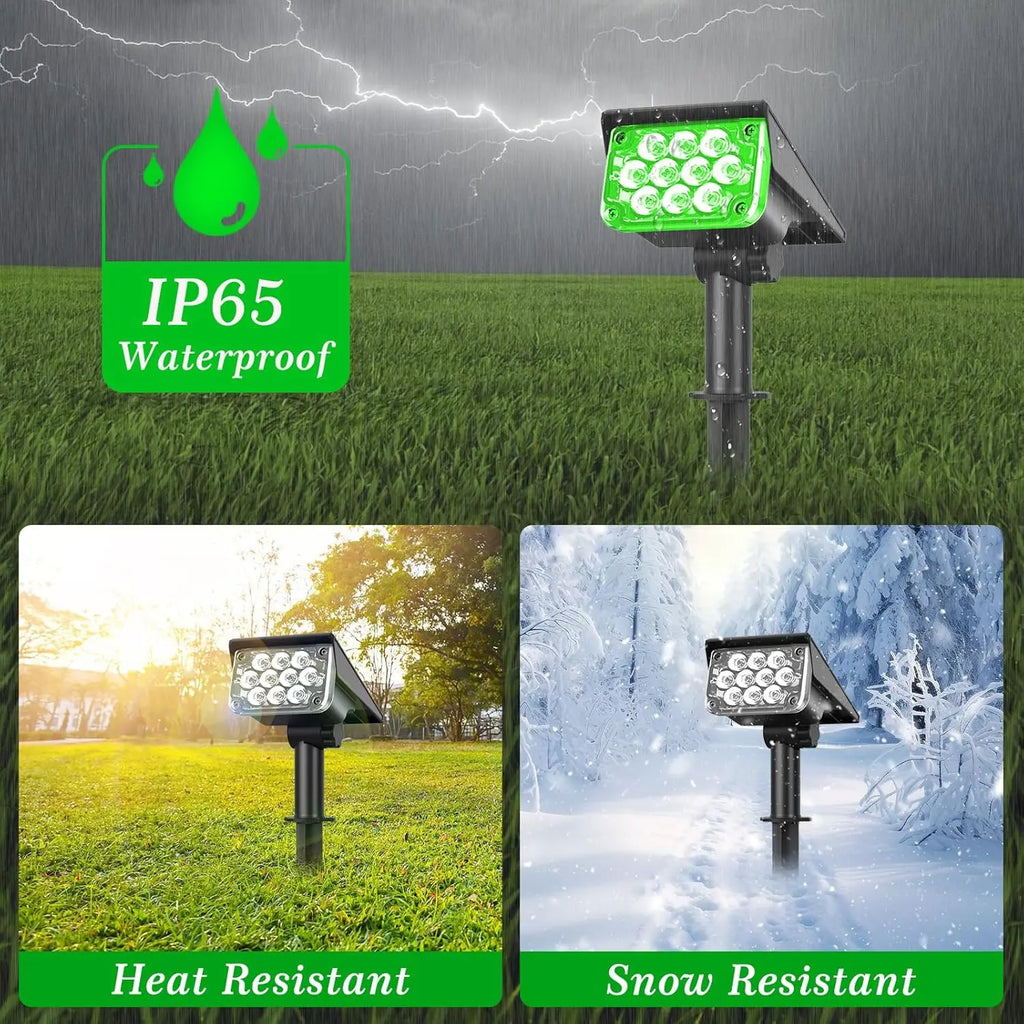 4pcs Solar Spotlight Outdoor Garden Wall Lamp for Tree Street Decor IP65 Waterproof LED Green Landscape Countyard Solar Light