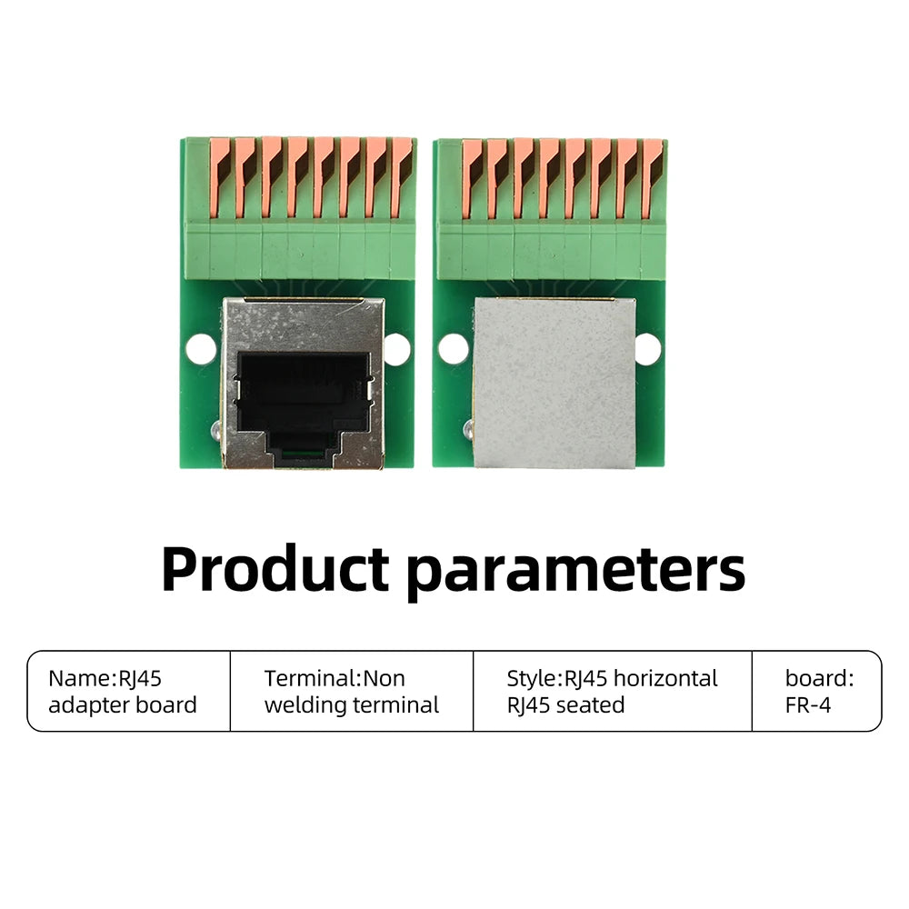 Solderless RJ45 Terminal Block DIN Rail Mount Gigabit Shielded Ethernet Breakout Board FR4 Material For PLC Security Monitoring