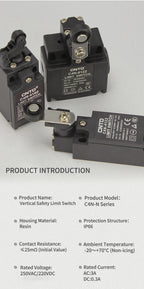 CNTD C4N-4167N Limit Switch IP67 Waterproof Coil Spring Type 3N Low Actuation Force 1NC 1NO Slow Action Forced Disconnect